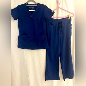 Grey’s Anatomy navy blue scrub set xsmall
